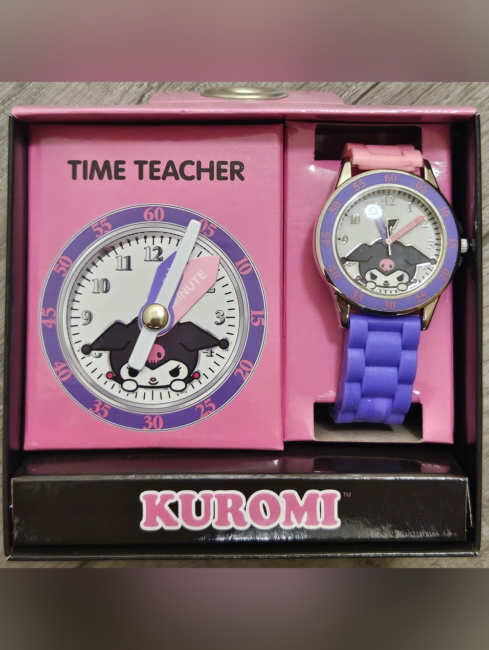 Accutime Licensed Kids' Time Teacher Watch Sanrio Hello Kitty Kuromi